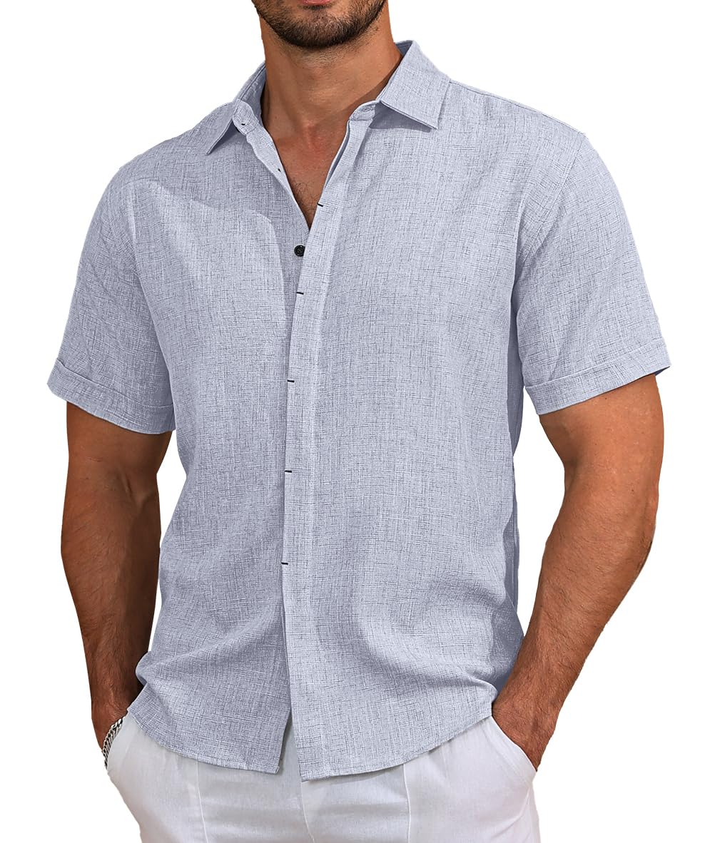Sailwind Men's Shirts Short Sleeve Casual Shirts Button Down Beach Summer Shirt