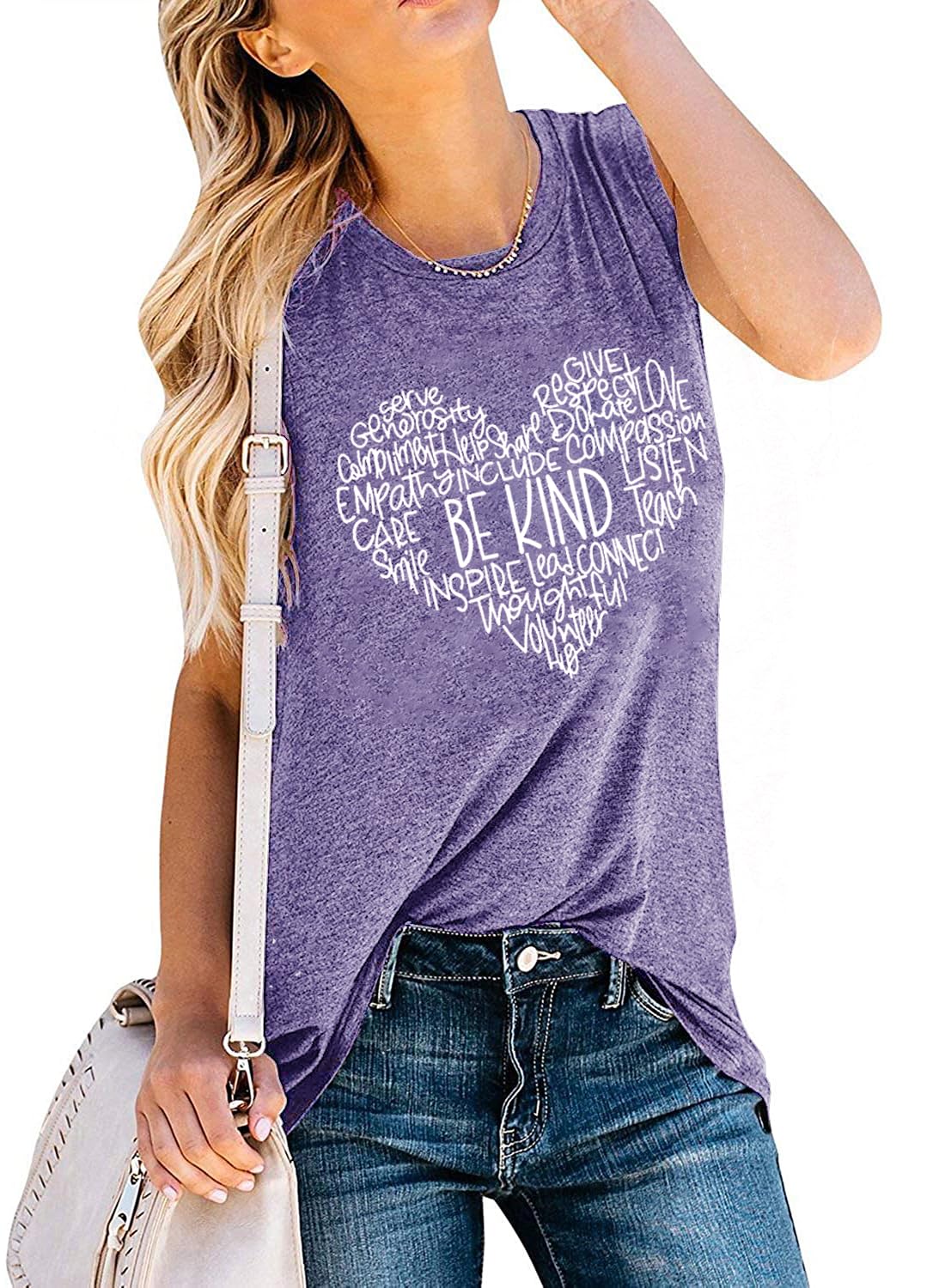 YEXIPO Womens Tank Tops Summer Sleeveless T Shirts Casual Loose Letter Printed Graphic Tees Blouses