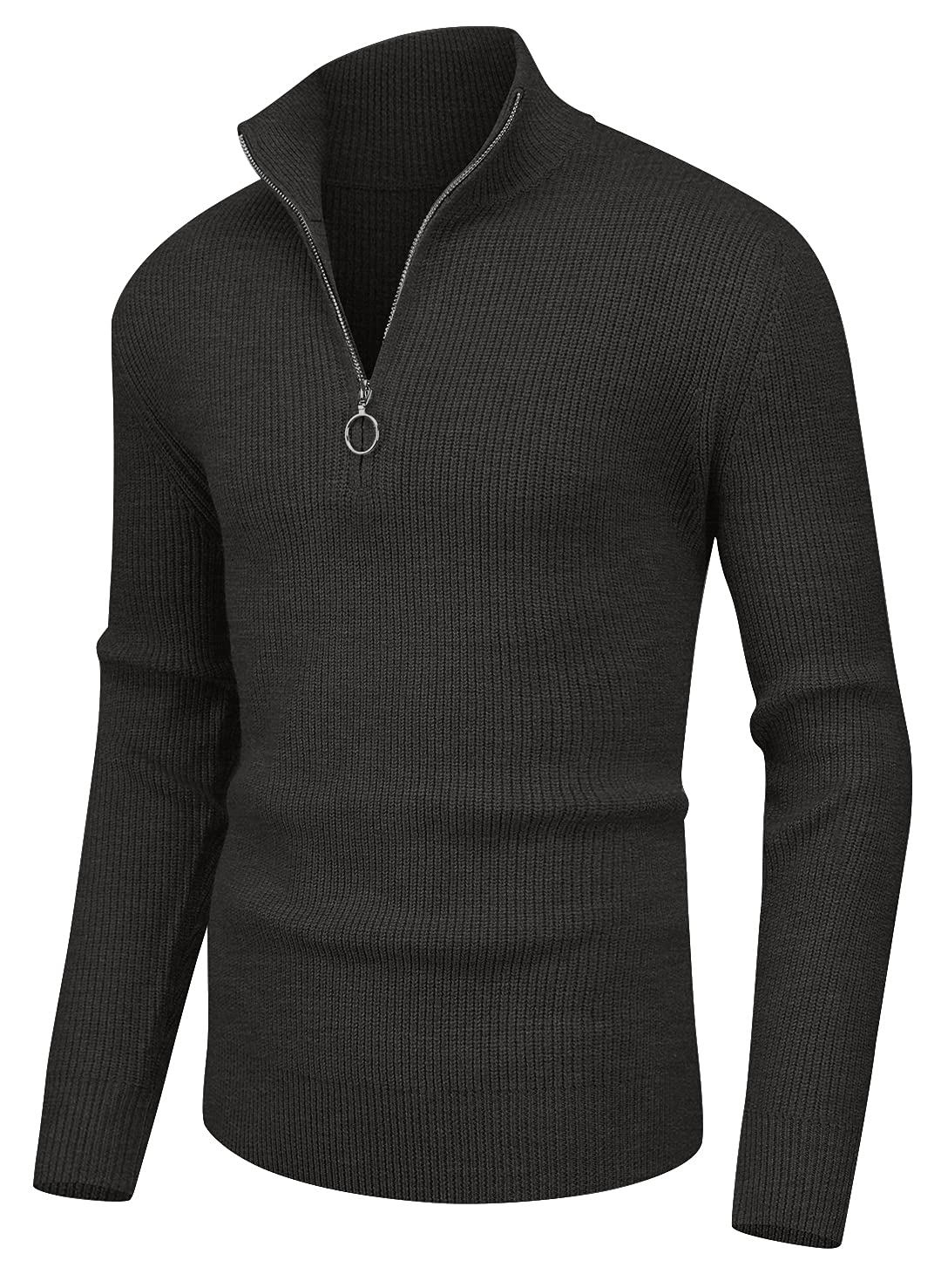 Sailwind Men's Soft Sweaters Quarter Zip Pullover Classic Ribbed Turtleneck Sweater