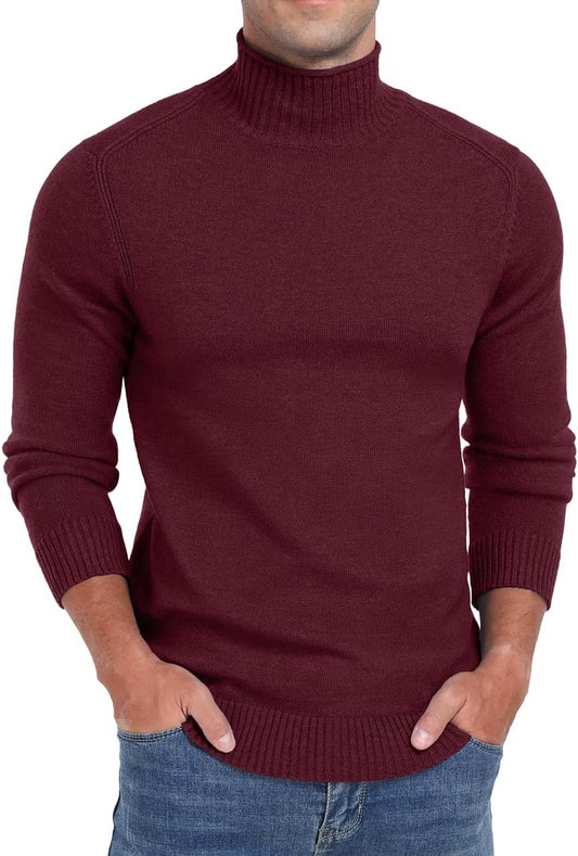 Sailwind Mens Knitted Pullover Sweater Casual Mock Turtleneck Raglan Sweater