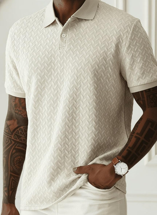 Sailwind Men’s Knit Polo Shirt Short Sleeve Textured Casual Golf Polo Collared T Shirt