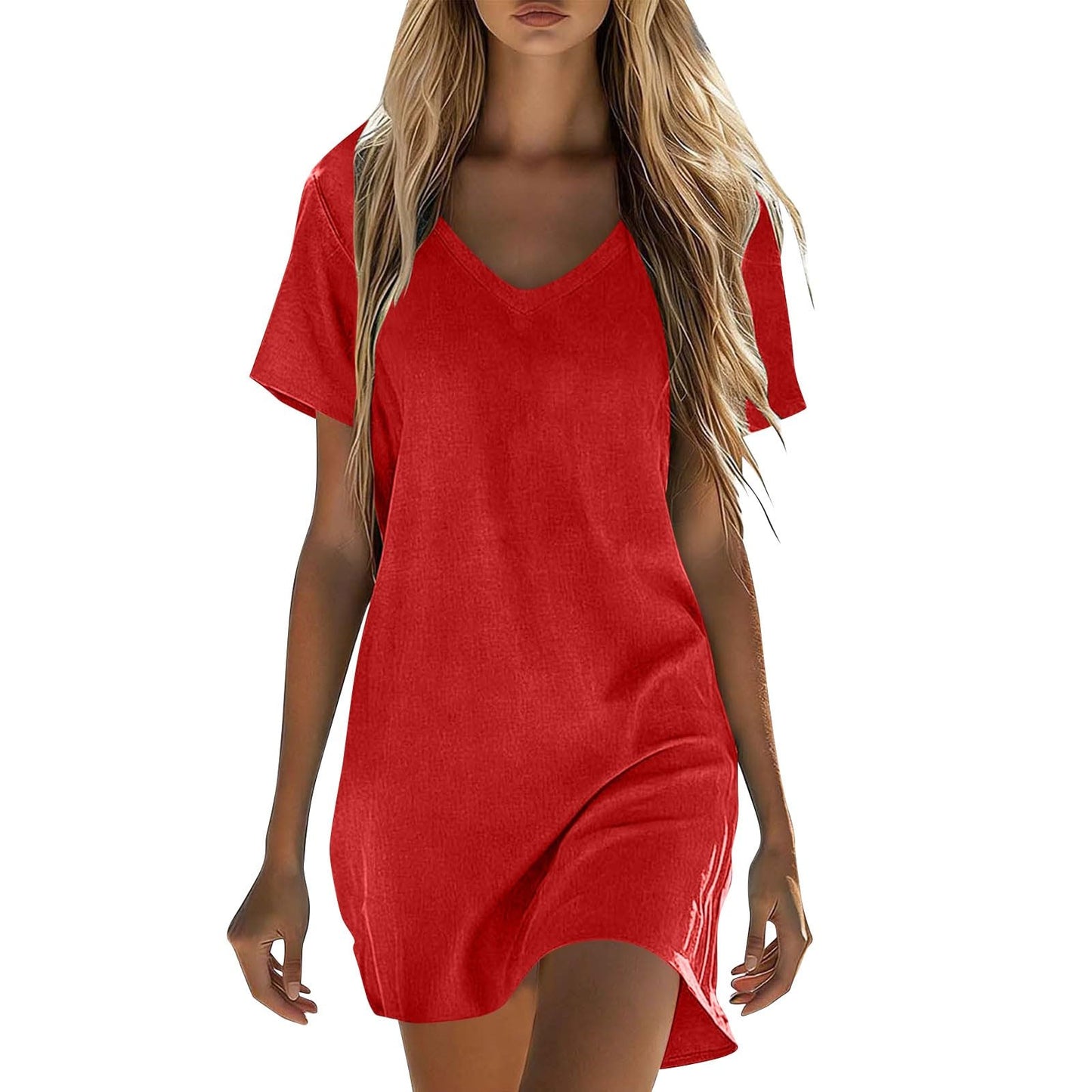 Summer Dresses for Women 2026 Linen Tshirt Dress Casual Beach Vacation Outfits Cotton Boho Short Sleeve Sundresses