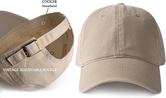 FURTALK Men and Women Vintage Washed Distressed Cotton Baseball Cap Plain Blank Adjustable Classic Baseball Hat Cap