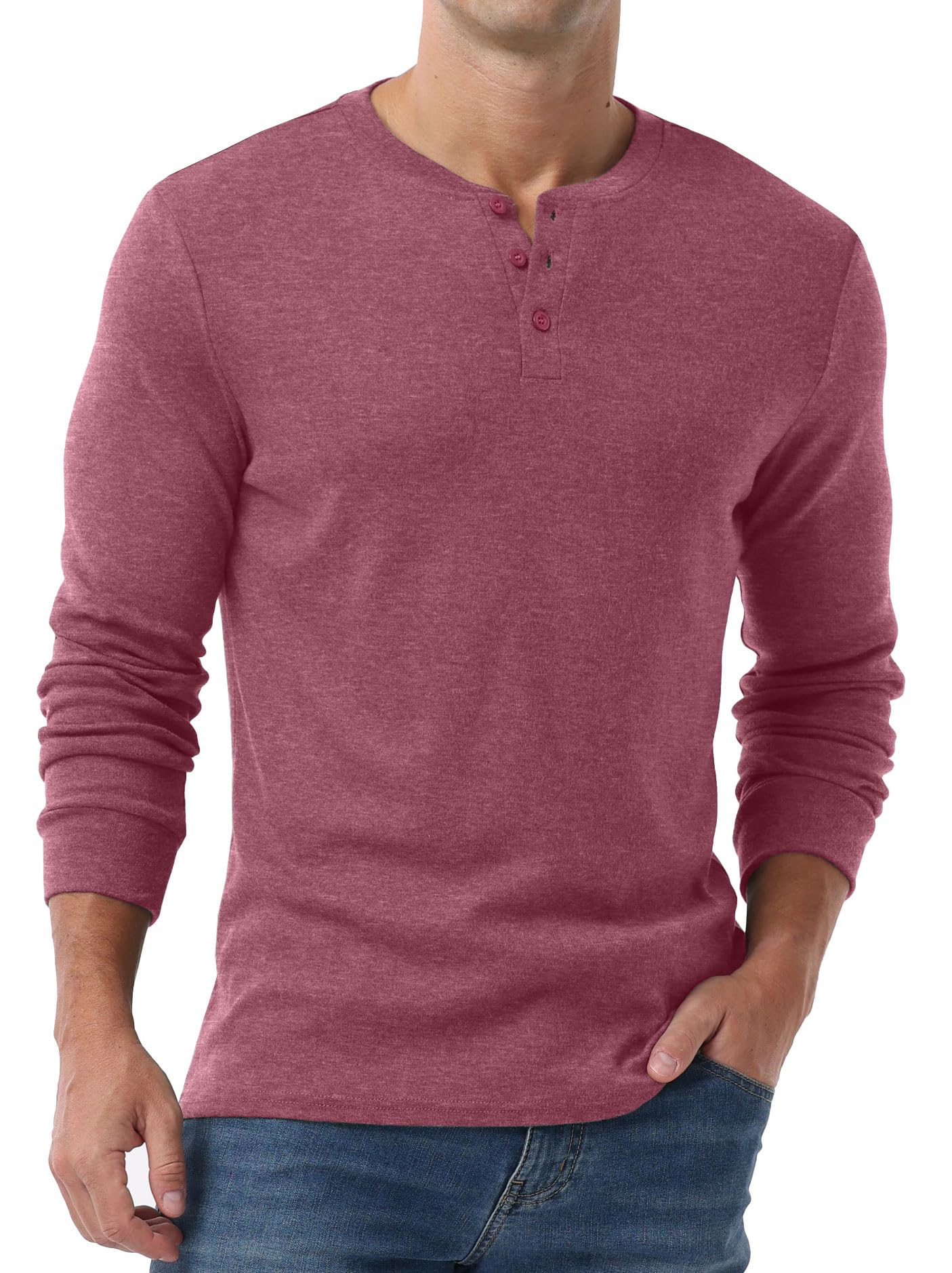 Sailwind Men's Henley Shirts Long Sleeve Casual Classic T-Shirts Button Henley Pullover Tee