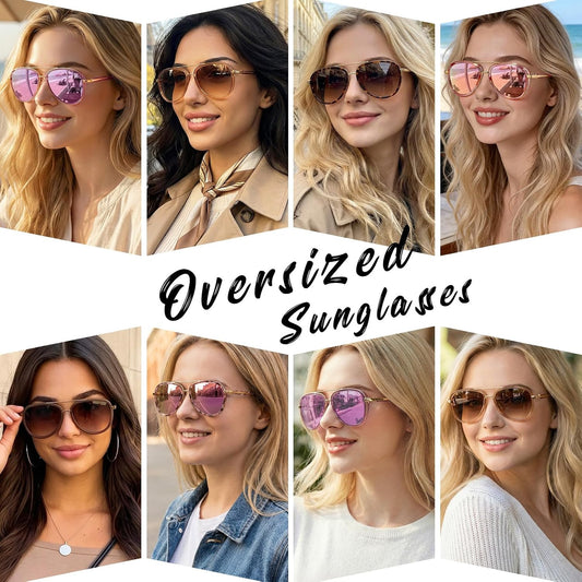 TJUTR Tangle‑Free Aviator Sunglasses for Women & Men, No-Snag TR90 Frame Polarized UV400 Protection Shades for Driving TS2610