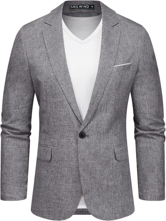 Sailwind Men's Casual Blazer Jackets Lightweight One Button Sports Coats Suit
