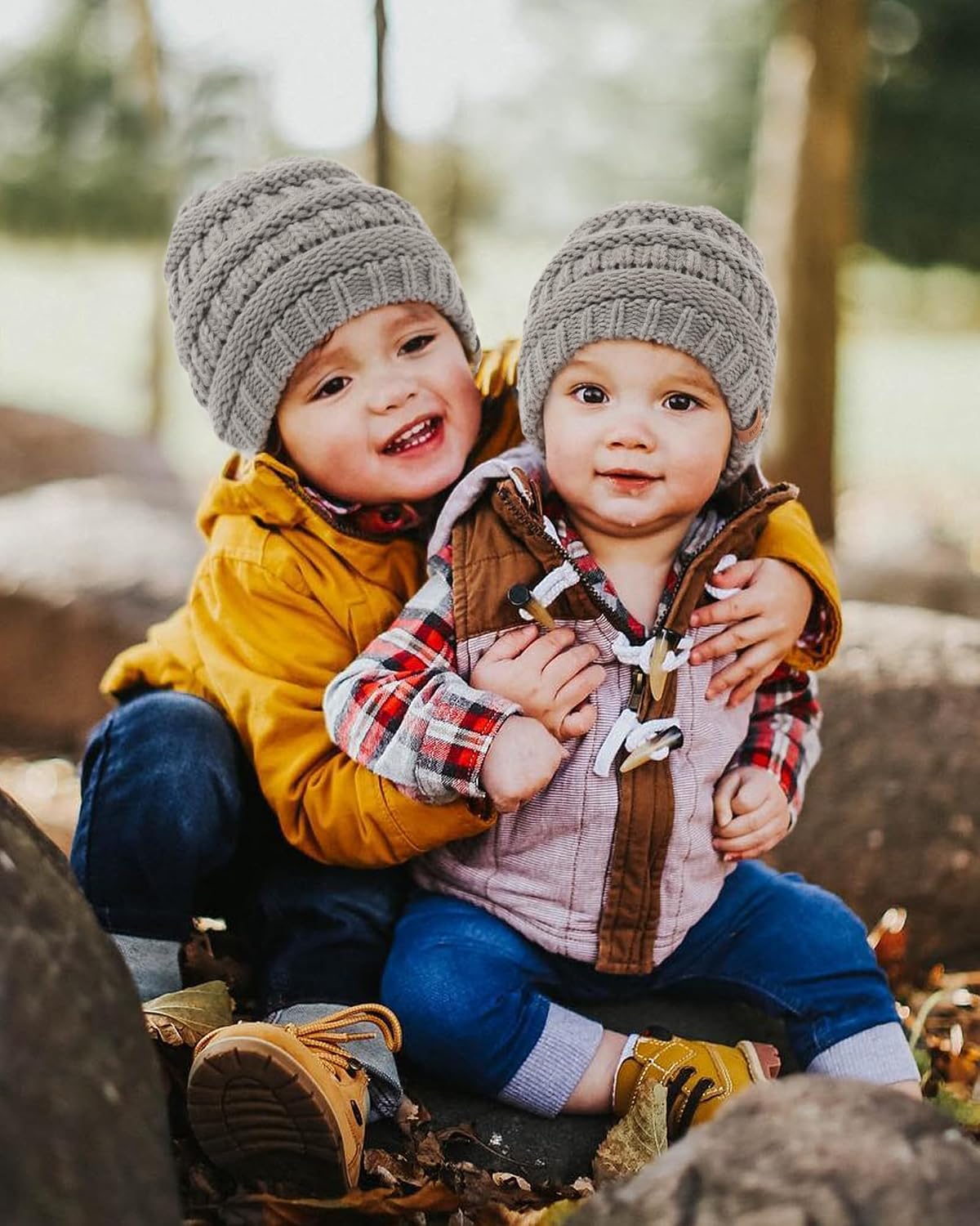 FURTALK Baby Beanie Winter Soft Warm Knit Hat 3 Pack Infant Toddler Slouchy Caps