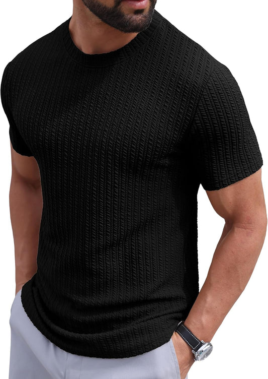Sailwind Men’s Knit T Shirt Short Sleeve Crewneck Textured Casual Summer Knitted Pullover Tee