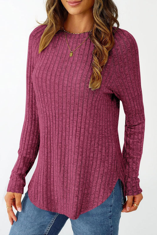 NORACORA Long Sleeve Shirts for Women Crew Neck Tunic Tops Loose Fit Lightweight Pullover Sweaters Trendy 2025