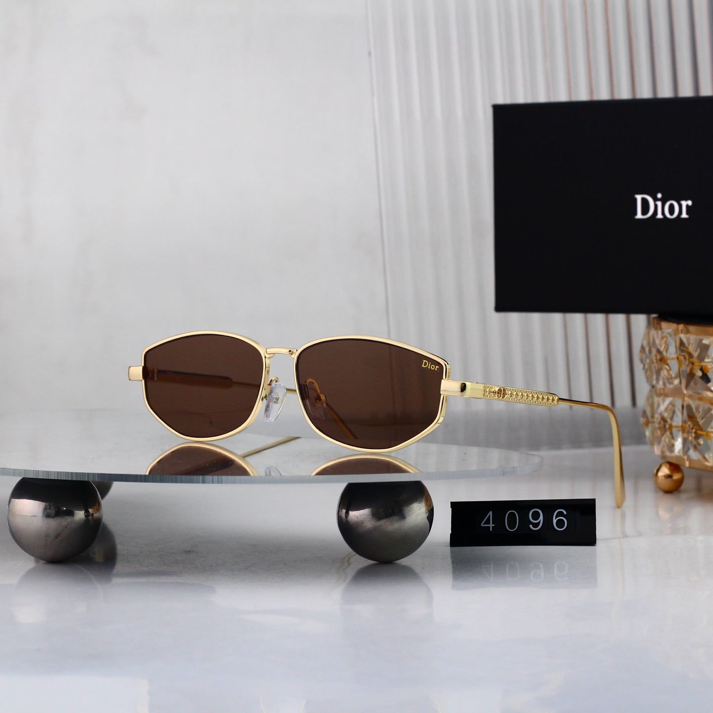 8 colours High-definition lens metal full-frame sunglasses 4096