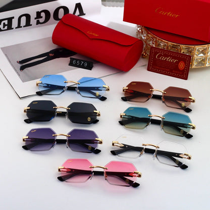 7 colors New hot HD lenses Frameless Sunglasses 6579