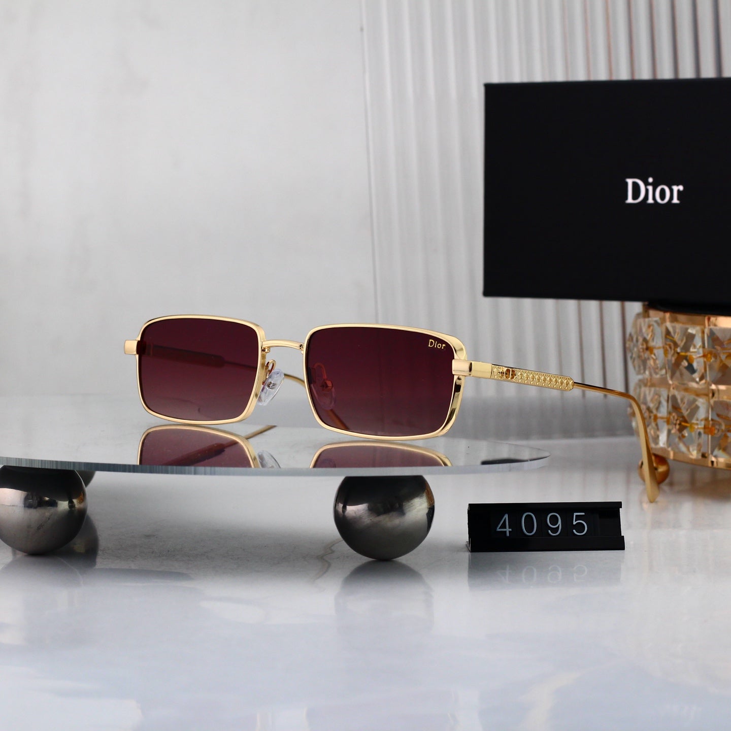 7 colours High-definition lens metal full-frame sunglasses 4095