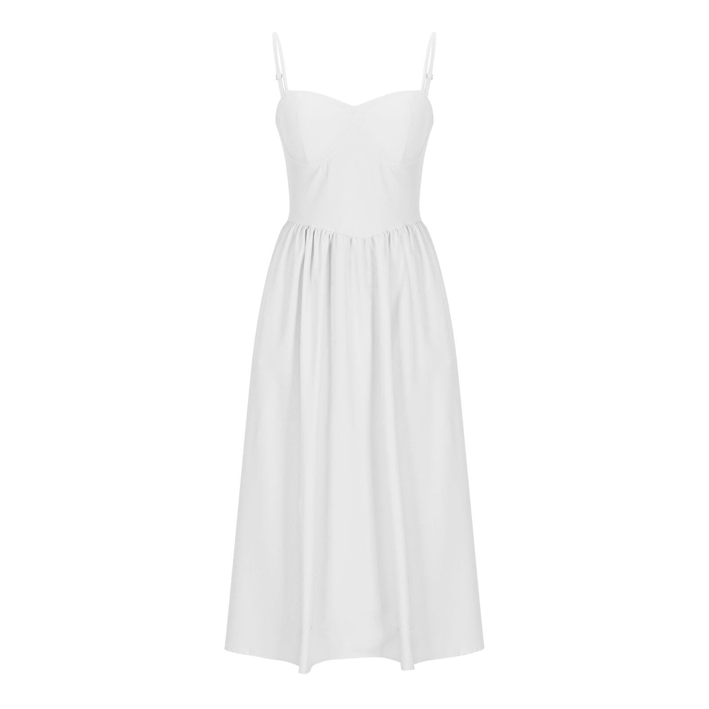 Corset Dress for Women Trendy Spaghetti Strap Bustier Dresses Cute Wrap Dress Swing Flowy Pleated Hem Midi Sundress