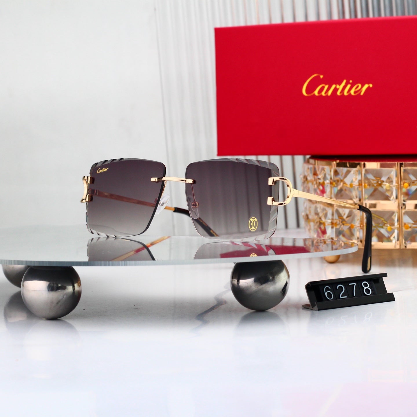 8 colors New hot HD lenses Frameless Sunglasses 6278