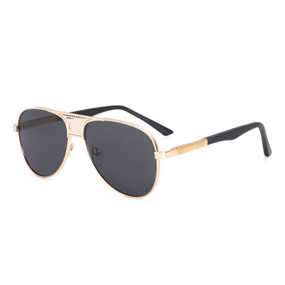 Dollger Silver and Lavender Gradient Aviator Sunglasses