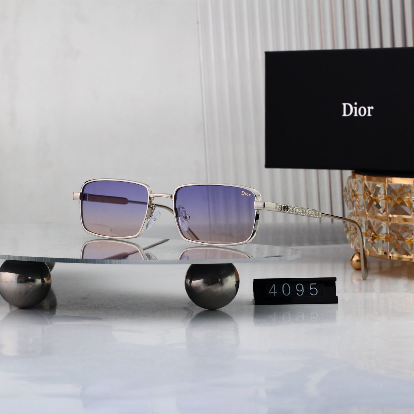 7 colours High-definition lens metal full-frame sunglasses 4095