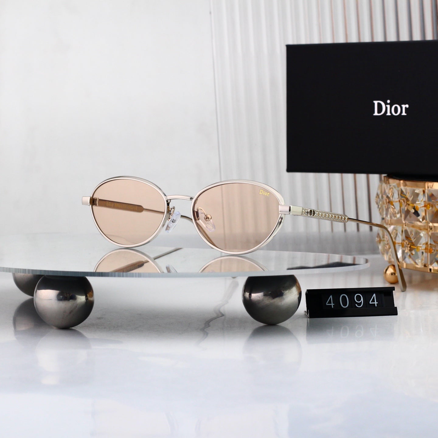 8 colours High-definition lens metal full-frame sunglasses 4094