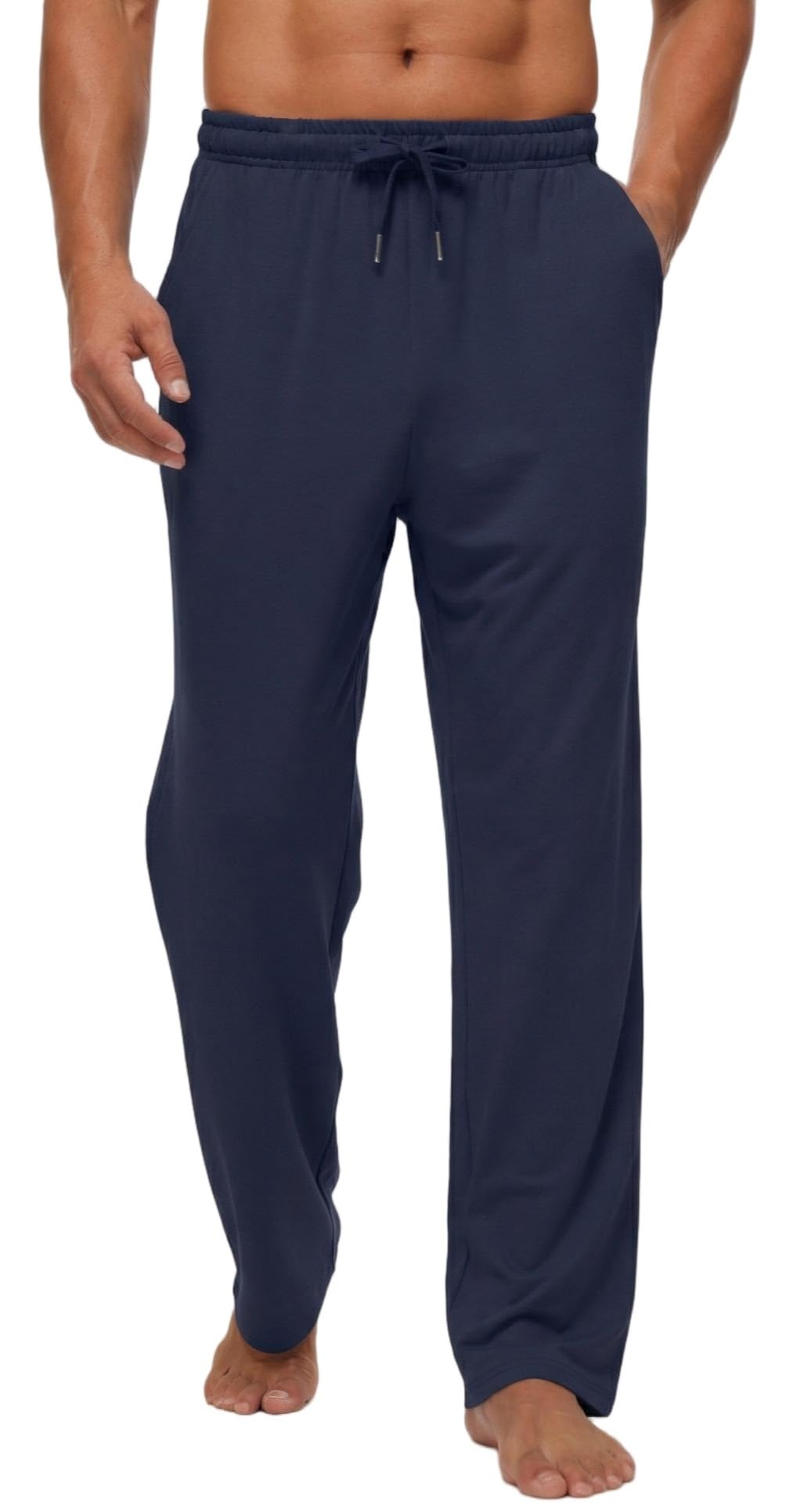 Sailwind Men's Yoga Sweatpants Athletic Casual Pants Cotton Open Bottom Lounge Lightweight Jersey Pants with Pockets