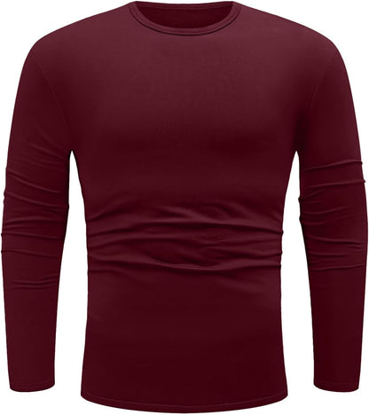 Sailwind Men Base Layer Moisture Wicking Shirts Long Sleeve Thermal Underwear Dark Red