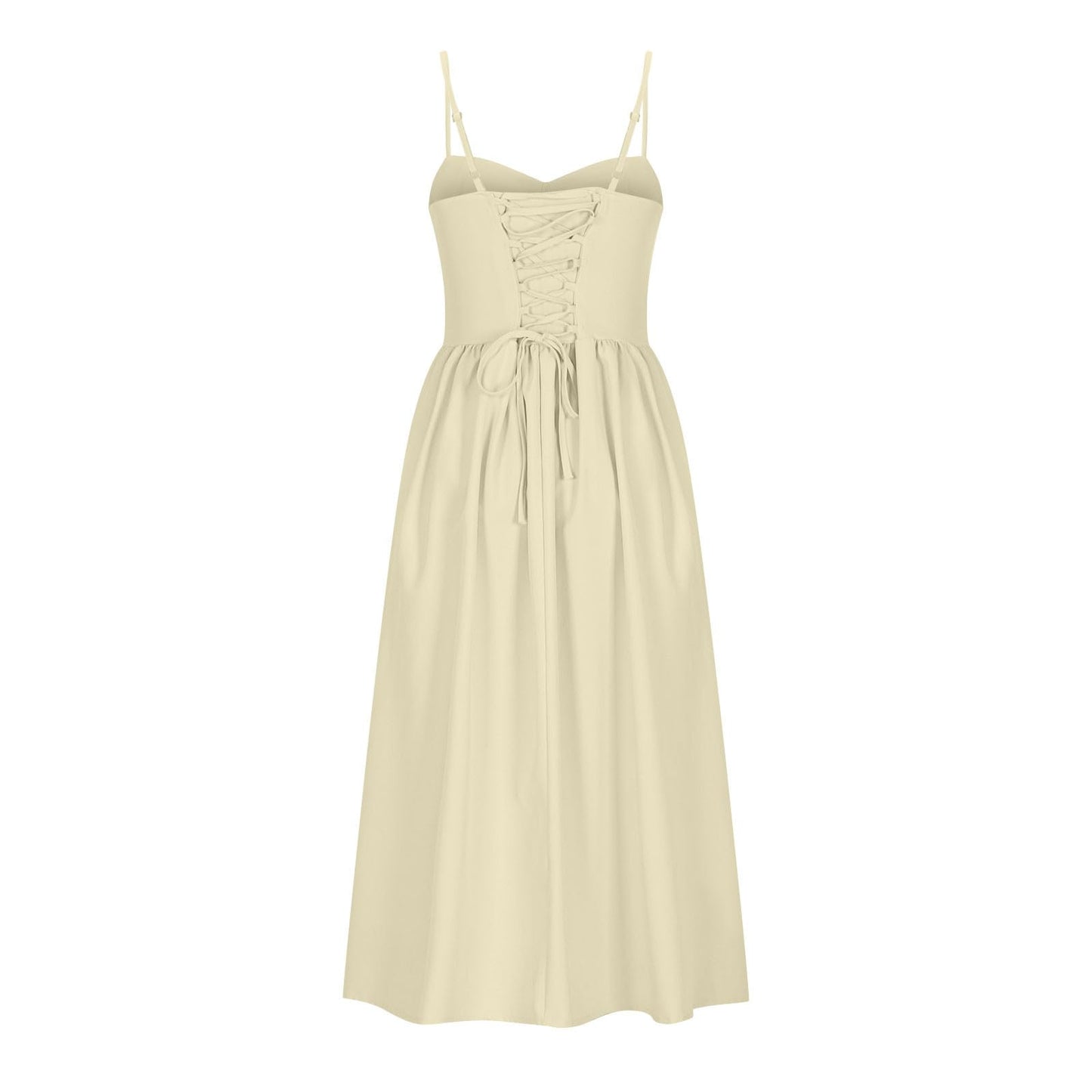 Corset Dress for Women Trendy Spaghetti Strap Bustier Dresses Cute Wrap Dress Swing Flowy Pleated Hem Midi Sundress