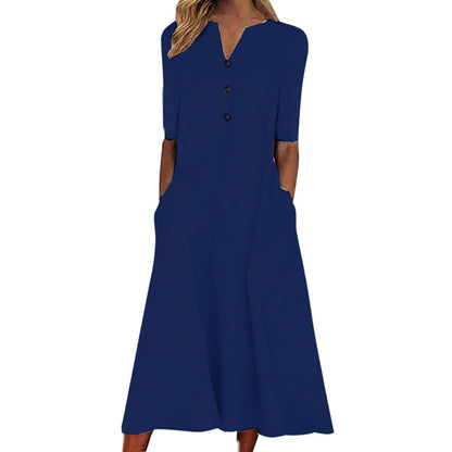 SMIDOW Summer Maxi Dresses for Women 2023 Casual Beach Tshirt Long Dress Printed Short Sleeve v Neck Flowy Sundress