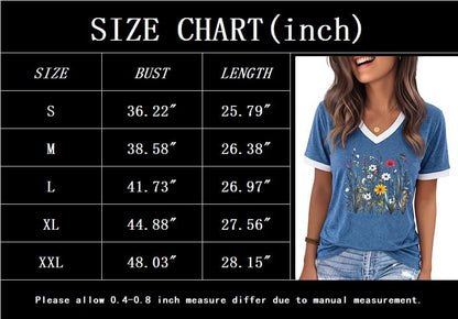 YEXIPO Womens T Shirts Graphic Tees Spring Short Sleeve V Neck Funny Letter Print Casual Loose Cute Summer Tops
