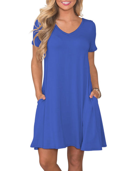 lionstill Women's Casual T Shirt Dress Summer Short Sleeve Swing Dresses with Pockets