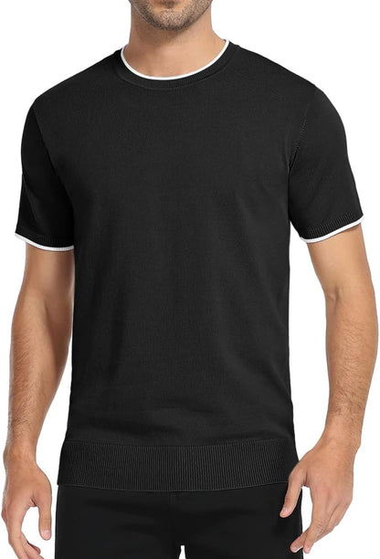 Sailwind Mens Short Sleeve Crew Neck Contrast Trim Knit T-Shirt