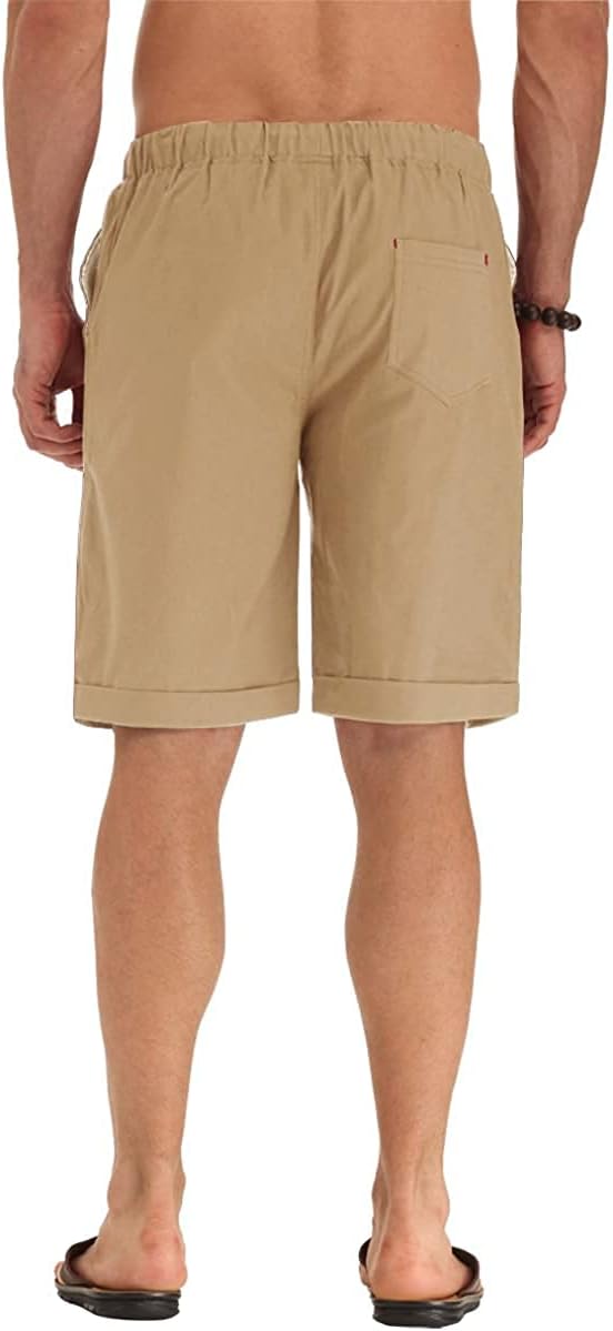 Sailwind Men’s Linen Shorts Casual Drawstring Summer Beach Shorts