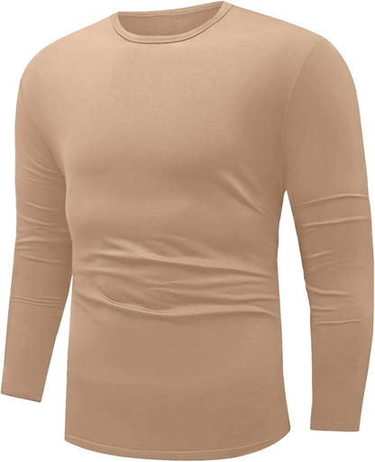 Sailwind Men Thermal Underwear for Men Long Sleeve Lightweight CrewCompression Shirt Khaki