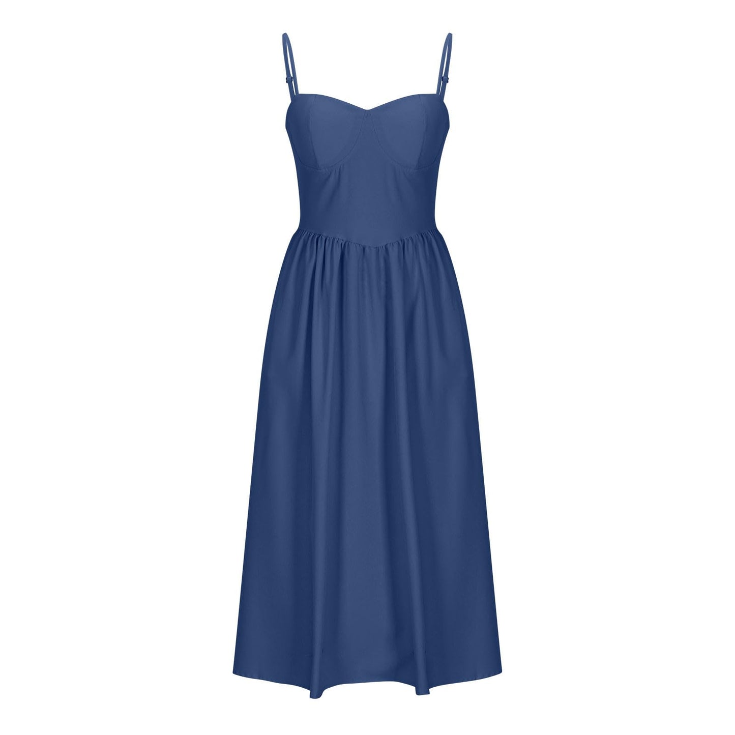 Corset Dress for Women Trendy Spaghetti Strap Bustier Dresses Cute Wrap Dress Swing Flowy Pleated Hem Midi Sundress
