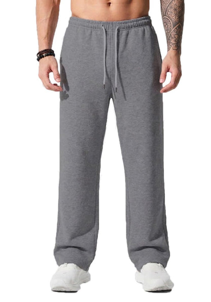 Sailwind Men's Casual Baggy Sweatpants Straight Leg Cotton Sweat Pants Open Bottom Lounge Joggers with Pockets