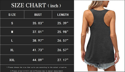 YEXIPO Womens Graphic Tank Tops Racerback Summer Tops Casual Loose Workout Tanks Beach Vacation Sleeveless Shirt Tank Top