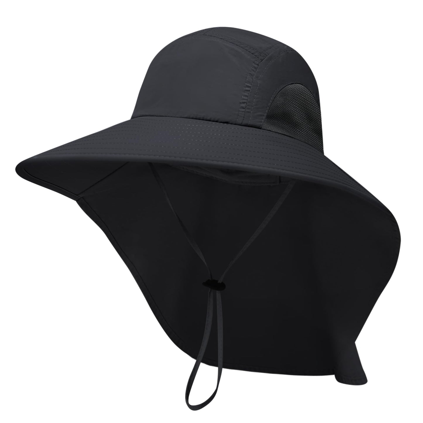 PFFY Sun Bucket Hats for Men Women UV Protection Wide Brim Hiking Fishing Garden Beach Sun Hat with Neck Flap