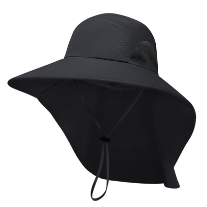 PFFY Sun Bucket Hats for Men Women UV Protection Wide Brim Hiking Fishing Garden Beach Sun Hat with Neck Flap