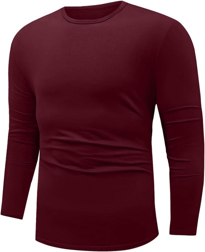 Sailwind Men Base Layer Moisture Wicking Shirts Long Sleeve Thermal Underwear Dark Red