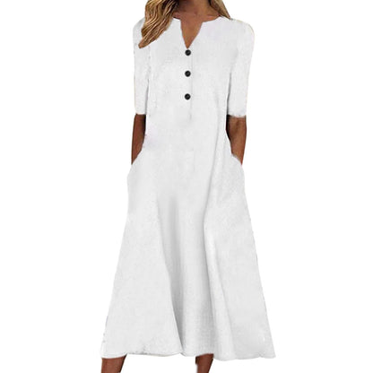SMIDOW Summer Maxi Dresses for Women 2023 Casual Beach Tshirt Long Dress Printed Short Sleeve v Neck Flowy Sundress