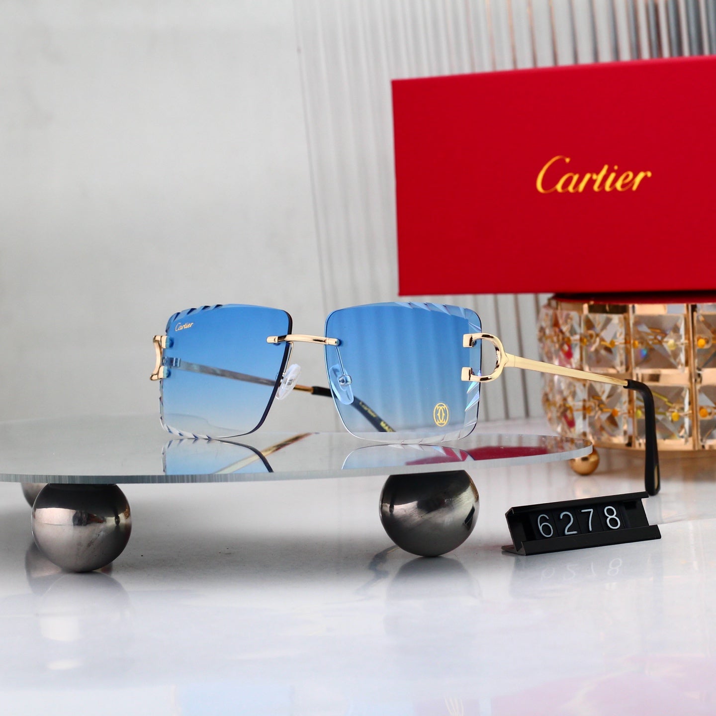 8 colors New hot HD lenses Frameless Sunglasses 6278
