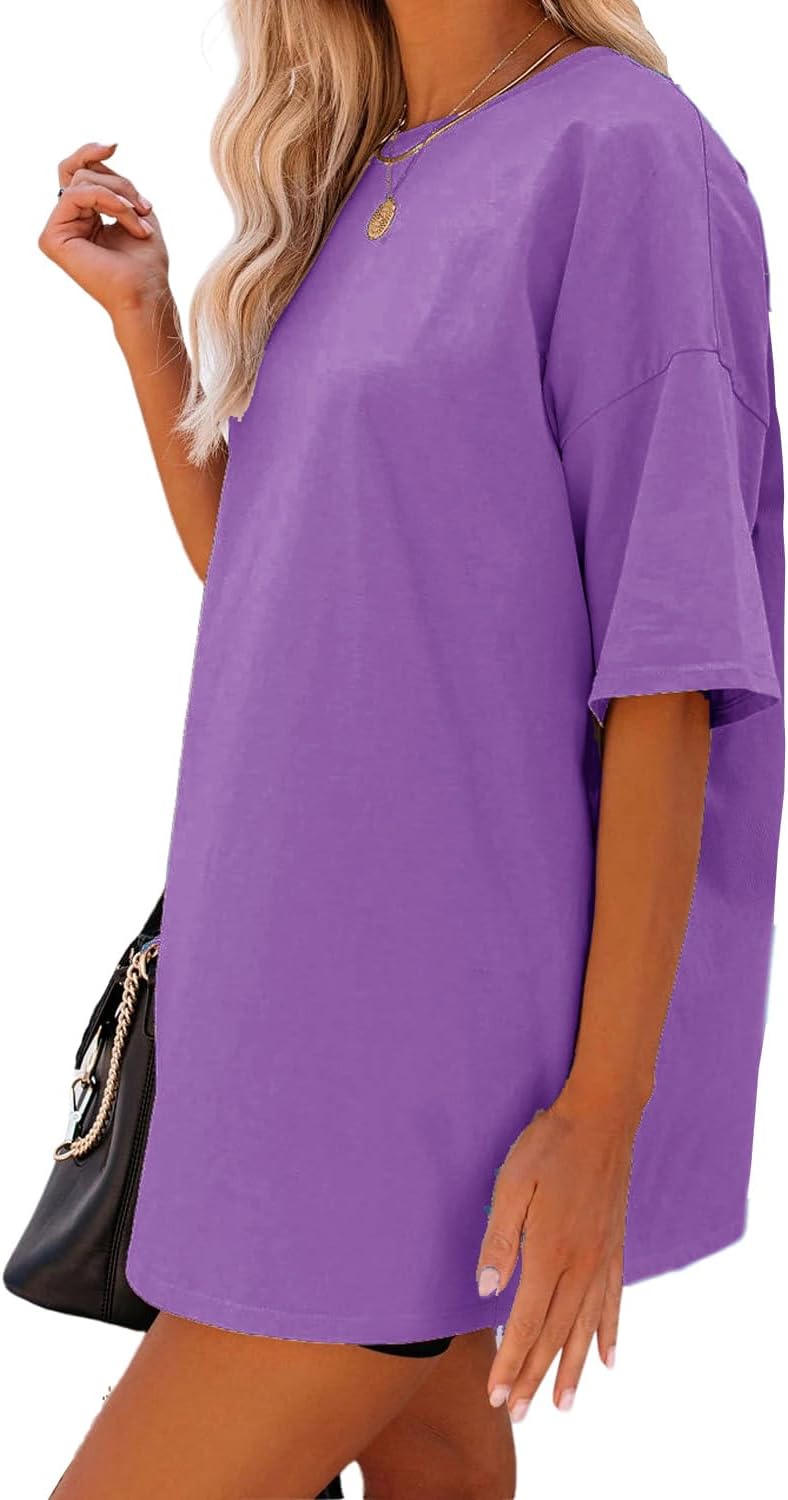 YEXIPO Women's Oversized T Shirts Graphic Tees Summer Short Sleeve Loose Fit Casual Crewneck Plain Tunic Tops
