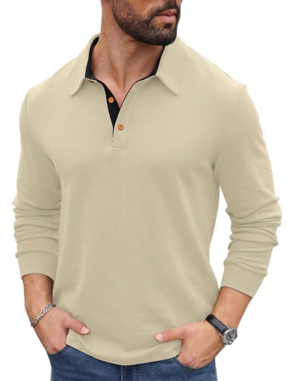 Sailwind Men' s Long Sleeve Polo Shirts Classic Soft Casual Collared Golf Shirt