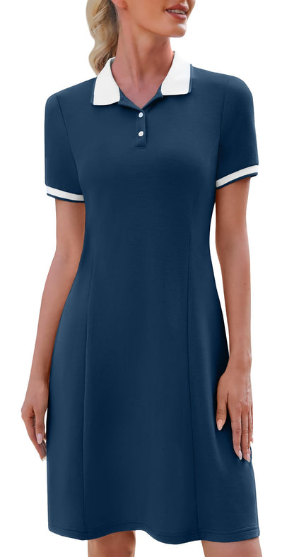 WEACZZY Women Tshirt Dress Short Sleeve Polo Dresses Easy Classic Summer Dresses