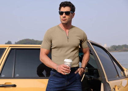 Sailwind Mens Short Sleeve Polo Shirts Quarter-Zip Knit Shirts