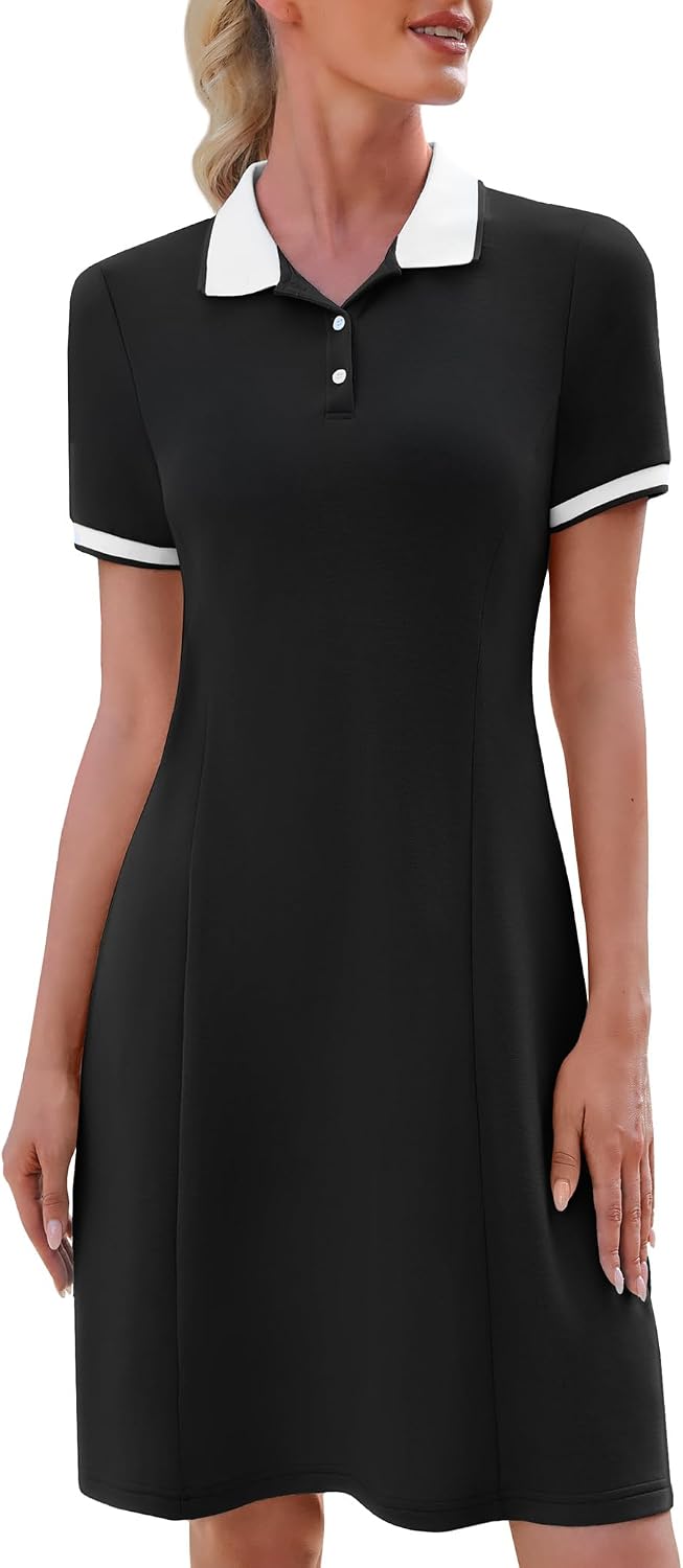 WEACZZY Women Tshirt Dress Short Sleeve Polo Dresses Easy Classic Summer Dresses