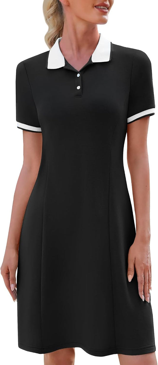WEACZZY Women Tshirt Dress Short Sleeve Polo Dresses Easy Classic Summer Dresses