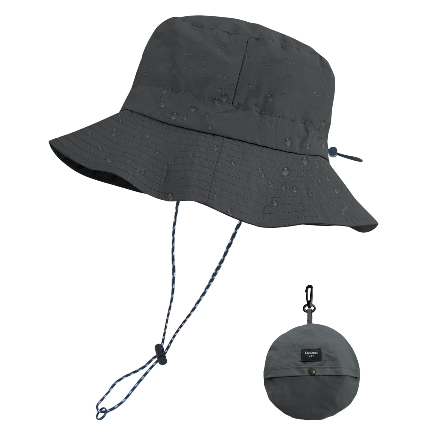 PFFY Packable Sun Bucket Hat for Men Women Outdoor UV Protection Sun Hats Waterproof Lightweight Hiking Outdoor Cap