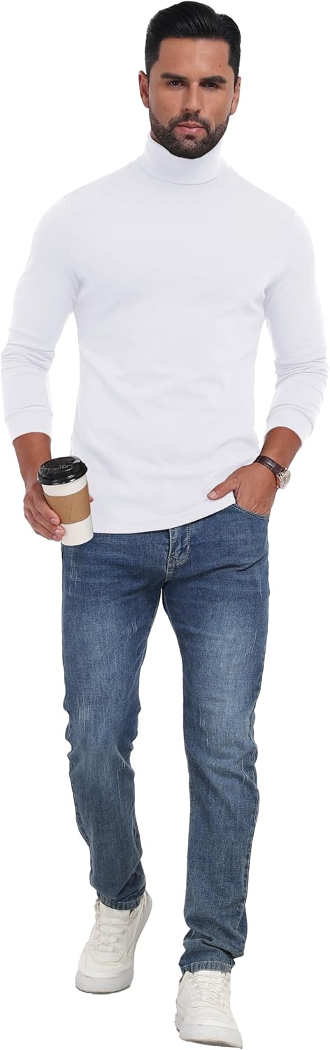 Sailwind Men's Lightweight Turtleneck Shirts Long Sleeve Thermal Pullover Sweater