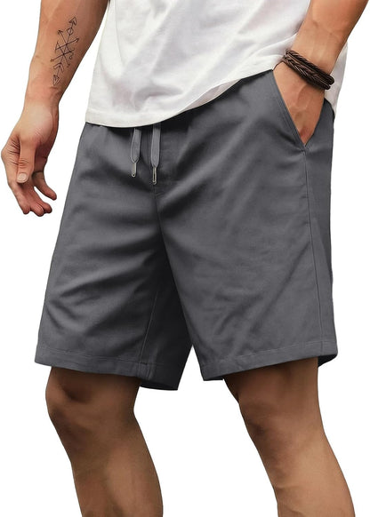 Sailwind Men's Casual 7" Shorts Elastic Waist Drawstring Summer Twill Golf Short