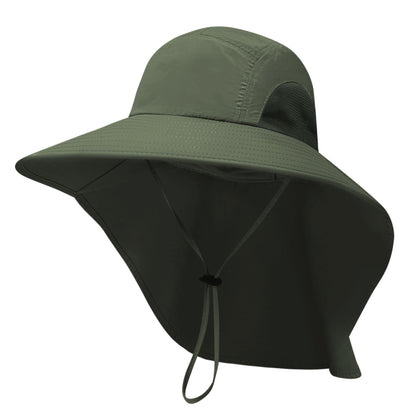 PFFY Sun Bucket Hats for Men Women UV Protection Wide Brim Hiking Fishing Garden Beach Sun Hat with Neck Flap