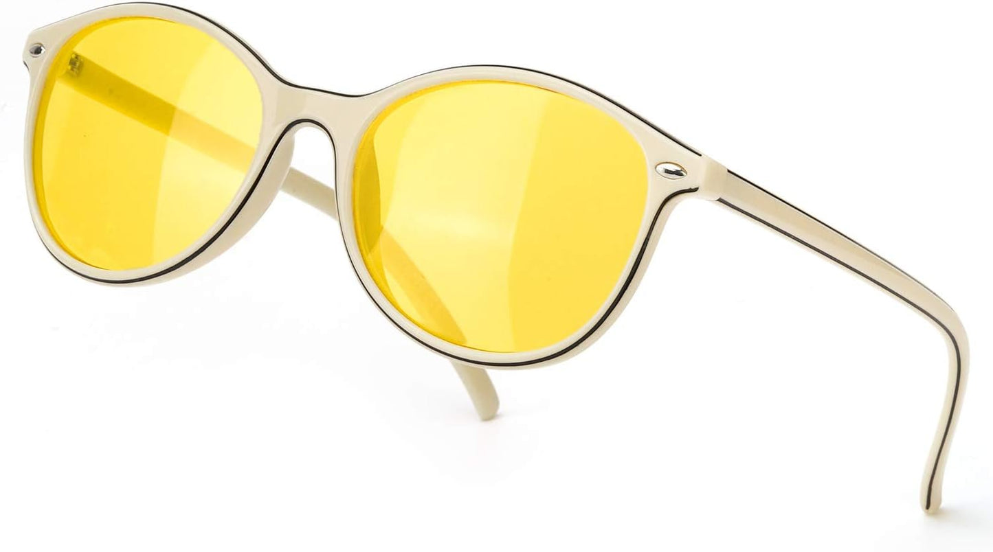 TJUTR Women's Polarized Night Driving Glasses Night Vision Yellow Lens Reduce Glare Safety Nighttime