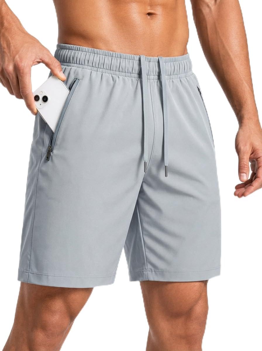 Sailwind Men’s Athletic Running Shorts 7" Quick Dry Lightweight Workout Gym Shorts with Zipper Pockets for Basketball Hiking